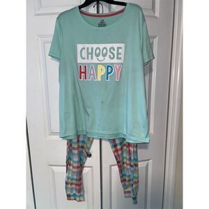 Secret Treasures Women's XL Plaid Joggers Pajama Set Multicolor